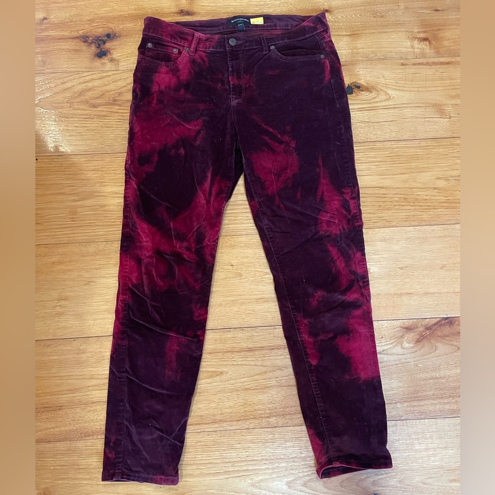 Bleach dyed velvet pants